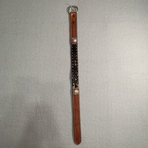 3D Belt Co. Youth  GENUINE LEATHER BELT w/ Calf hair Round conchos Length 26